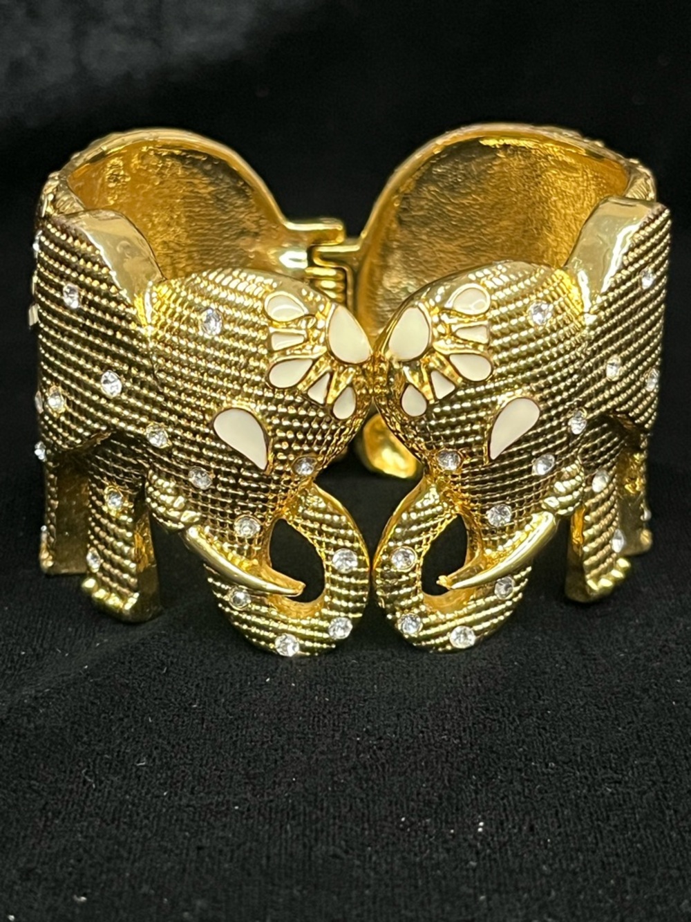 1697 Lilly Pulitzer Gold Elephant Cuff Bracelet with Ivory Accents